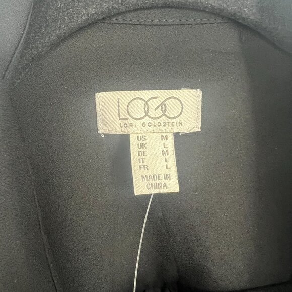 LOGO Stretch Woven Button Front Blouse Sz M - Picture 5 of 11